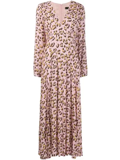 Andamane Abstract Print Midi Dress - Pink