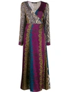 Andamane Snakeskin Print Wrap Dress In Fuchsia