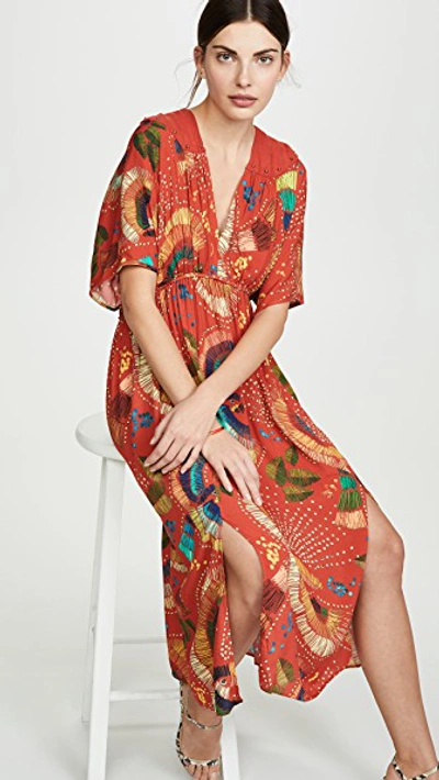 Farm Rio Carnaval Midi Dress In Red Multi | ModeSens