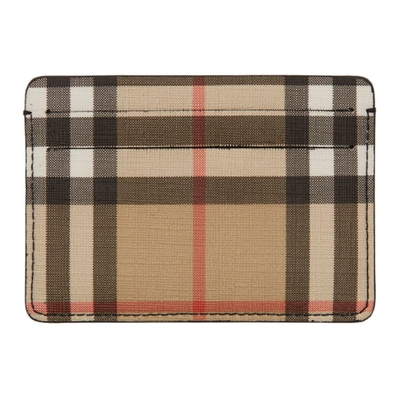 Burberry Small Vintage Check E-canvas Folding Wallet In Black