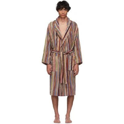 Paul Smith Multicolor Striped Dressing Robe In 92 Multi