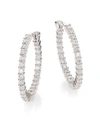 Roberto Coin Women's Diamond & 18k White Gold Inside-outside Hoop Earrings/0.85"