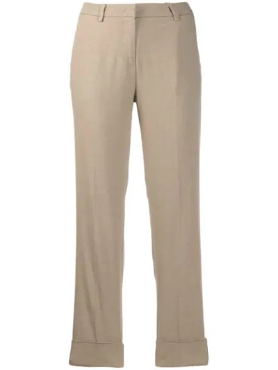 Cambio Cropped Leg Trousers In Neutrals