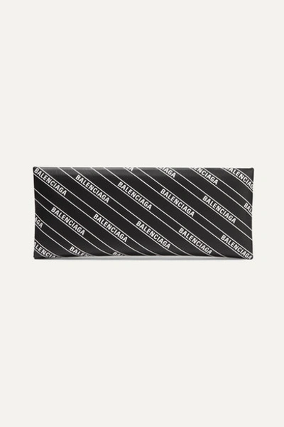 Balenciaga Printed Leather Clutch In Black