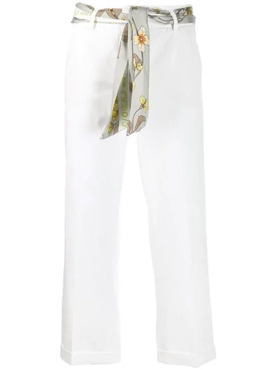 Cambio Scarf Belt Trousers In White