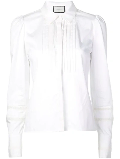 Alexis Haskel Pleated-panel Top In White