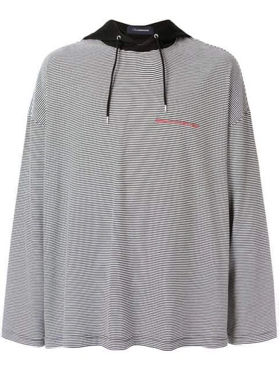Johnundercover Loose Hoodie With Stripes In White