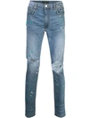 Amiri Distressed Slim-fit Jeans In Blue