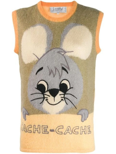 Pre-owned Jc De Castelbajac Vintage Cartoon Motif Knitted Vest In Yellow