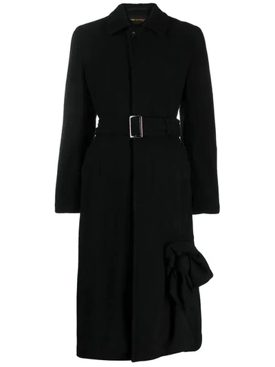 Pre-owned Comme Des Garçons Long Belted Coat In Black
