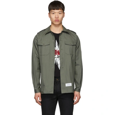 Givenchy Cotton And Linen Twill Military Shirt In 306 Olive