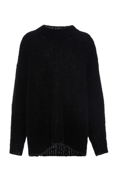 Isabel Marant Idol Oversized Ribbed Wool Sweater In Black