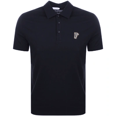 Versace Logo Polo T Shirt Navy