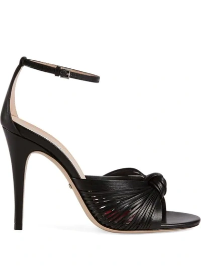 Gucci Crawford High-heel Strappy Knot Sandals In Black