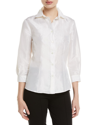 Carolina Herrera Taffeta Button-front Shirt In Natural White