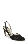 Adrianna Papell Hallie Slingback Pump In Black Attalie Lace Fabric
