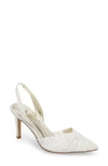 Adrianna Papell Hallie Slingback Pump In Ivory Attalie Lace Fabric