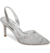 Adrianna Papell Hallie Slingback Pump In Silver Attalie Lace Fabric