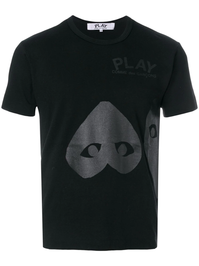 Comme Des Garçons Play Black Upside Down Heart T-shirt In 1 Black