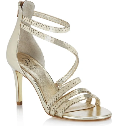Adrianna Papell Alexi Sequin Strappy Sandal In Gold Metallic Fabric