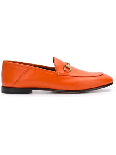 Gucci Brixton Collapsible-heel Leather Loafers In Arancio
