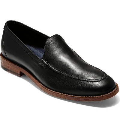 Cole Haan Men's Feathercraft Grand Venetian Suede Loafers In Black Leather