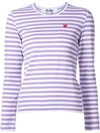 Comme Des Garçons Play Mini Heart Striped T-shirt In Pink