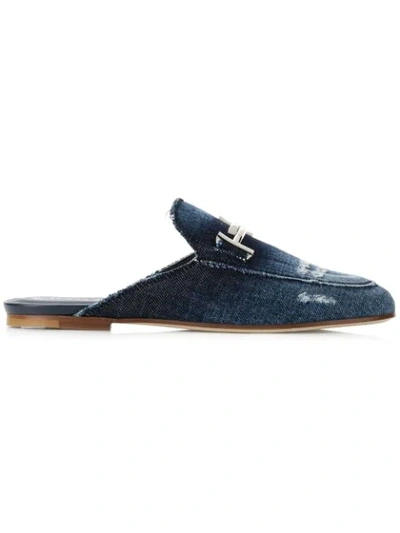 Tod's Sabot Mules In Blue