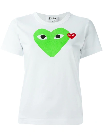 Comme Des Garçons Play Women's Two Heart T-shirt In Green