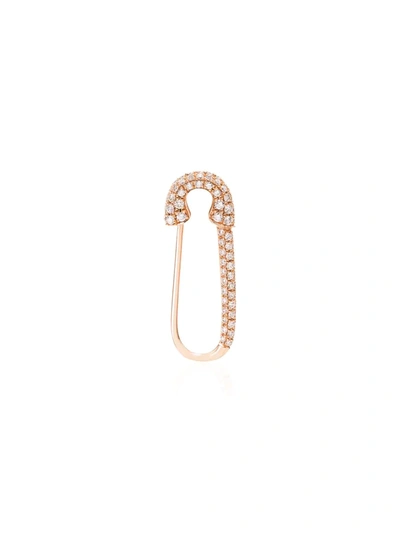 Anita Ko 18k Rose Gold Diamond Pave Single Safety Pin Earring, Left