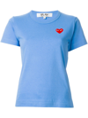Comme Des Garçons Play Embroidered Heart T-shirt In Blue