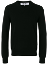 Comme Des Garçons Play Comme Des Garcons Play Black Wool V-neck Logo Sweater
