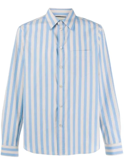 Gucci Men's Striped Cotton Sport Shirt In 4359