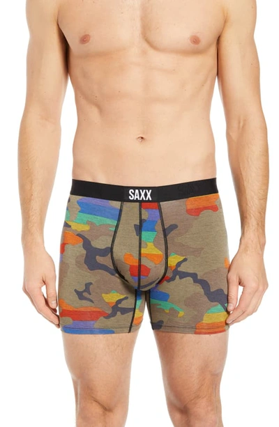 Saxx 'vibe' Stretch Boxer Briefs In Rainbow Supersized Camo