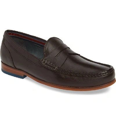 Ted Baker Men's Shornal Leather Penny Loafers In Brown Leather
