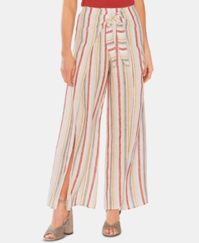 Vince Camuto Canyon Stripe Tie-front Wide-leg Pants In Canyon Sunset