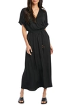 Karen Kane Cuffed Sleeve Midi Dress In Black