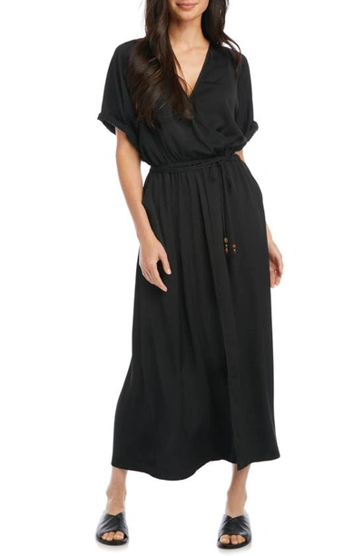 Karen Kane Cuffed Sleeve Midi Dress In Black