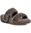 Ugg Fuzz Yeah Shearling Slippers In Charcoal