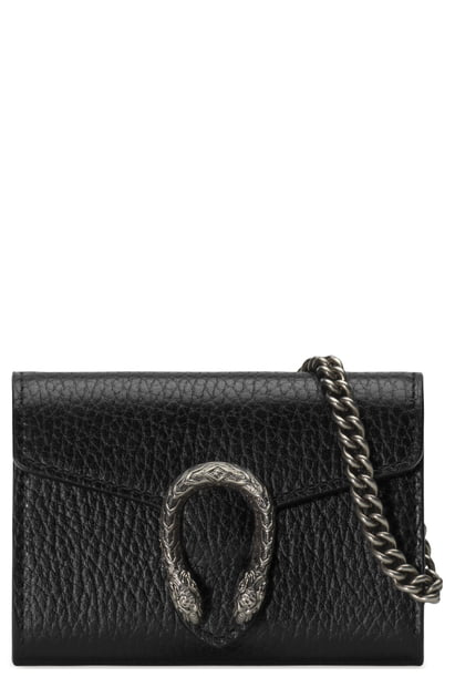 Gucci Dionysus Calfskin Leather Coin Purse On A Chain - Black In Nero | ModeSens