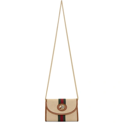 Gucci Rajah Mini Canvas Shoulder Bag In Beige Vintage Canvas