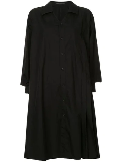 Yohji Yamamoto Printed Back Shirt Dress In Black