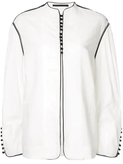 Haider Ackermann Oversized Button Front Jacket In White