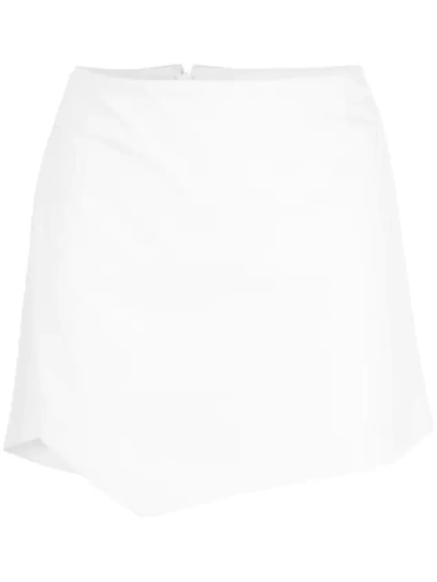 Michelle Mason Wrap Mini Skirt In White