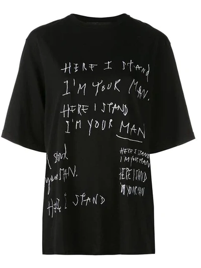 Haider Ackermann Oversized Slogan Print T-shirt In  Black