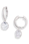 Kate Spade Women's That Sparkle Pave Huggie Hoop Earrings In Clear/silver
