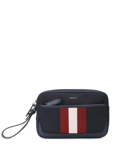 Bally Caliros Stripe Clutch Bag In Blue