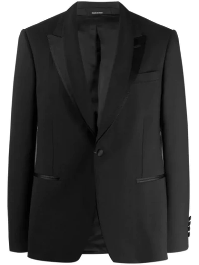 Alexander Mcqueen Satin-trimmed Shawl Collar Tuxedo Jacket In Black