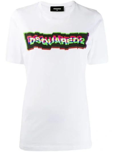 Dsquared2 3d-effect Logo Print T-shirt In White
