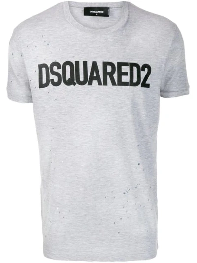 Dsquared2 Logo Print T-shirt In Grey